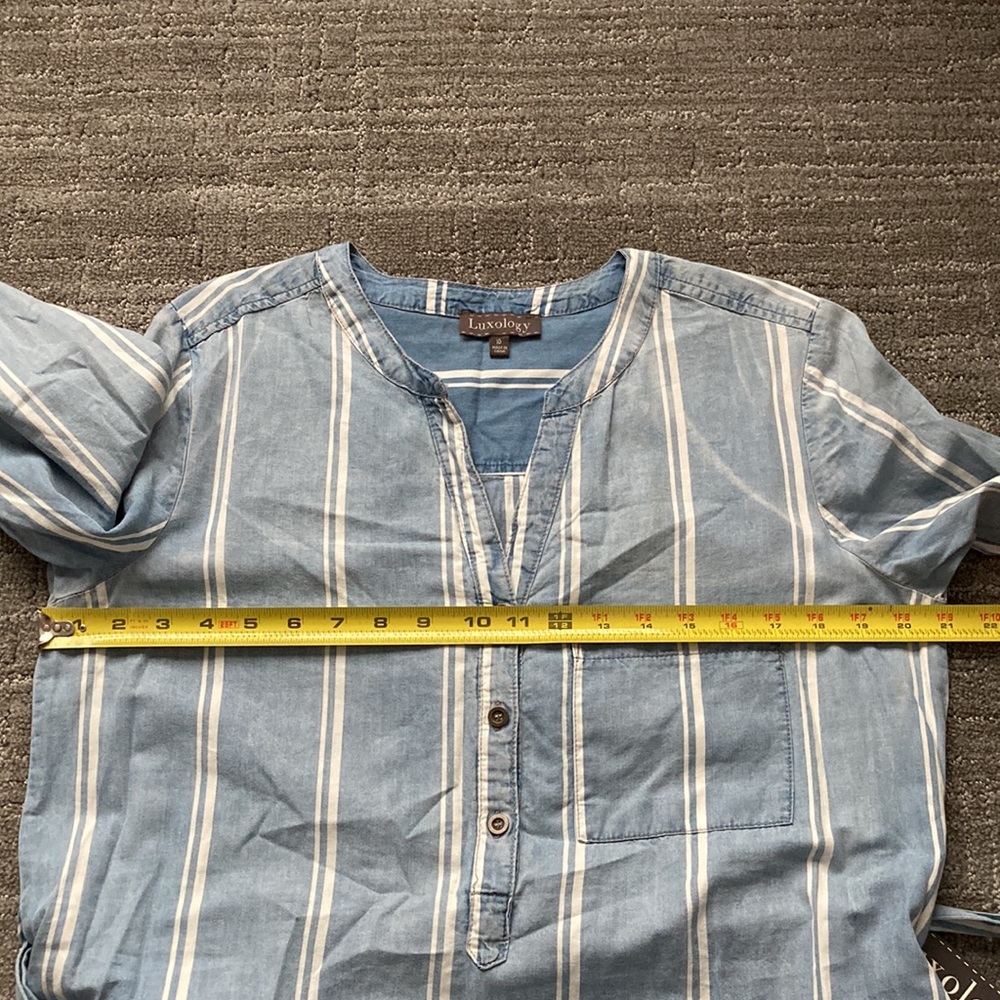 Luxology Long Sleeve Shirt Dress M (10) - Picture 16 of 16